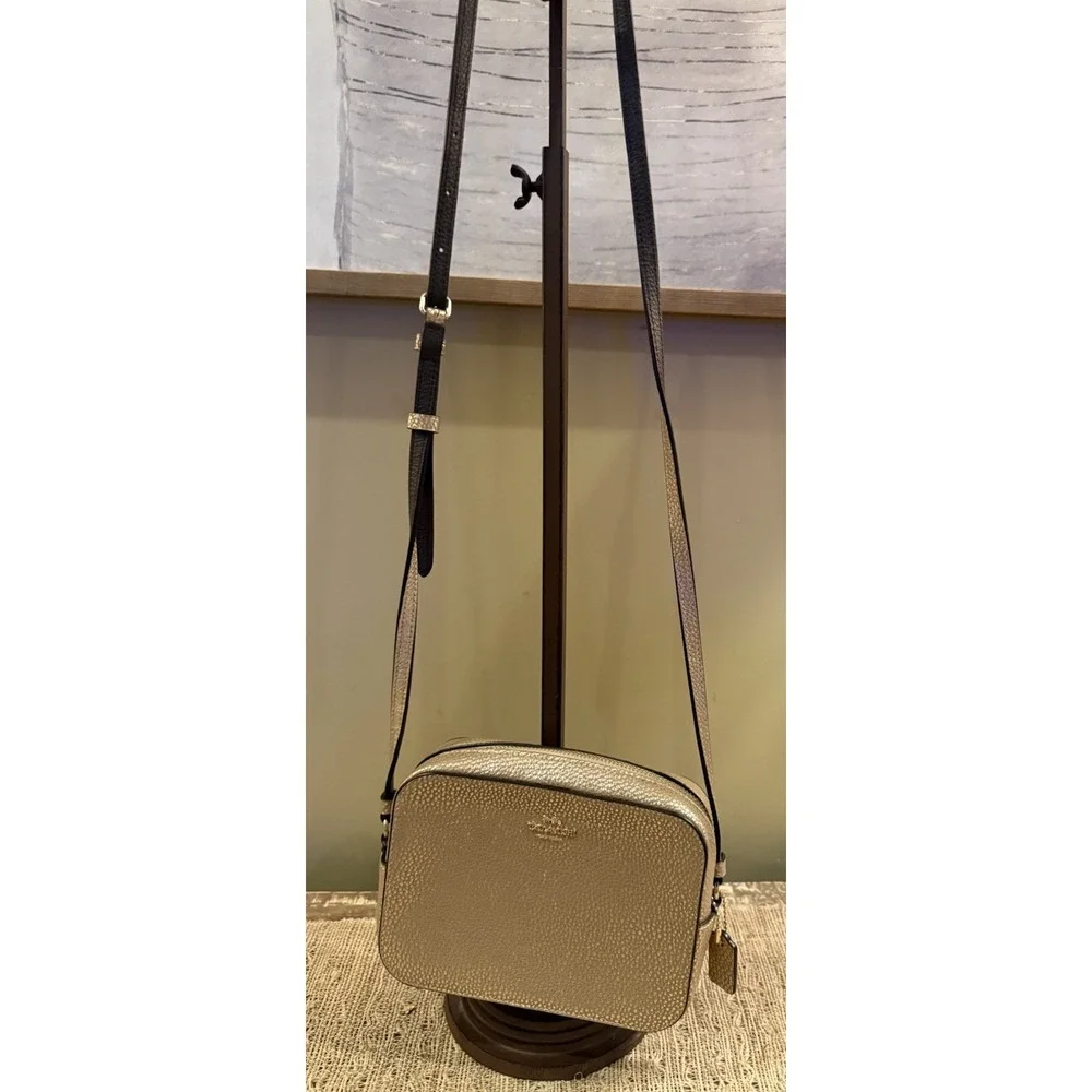 Limited Edition Coach Rose Gold Pink Mini Leather‎ Camera Crossbody bag